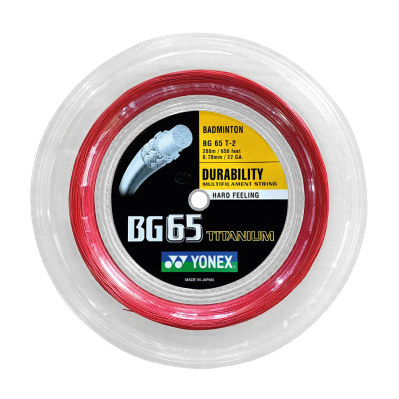 Badminton Reel YONEX BG-65 Ti Red (200 Mts)
