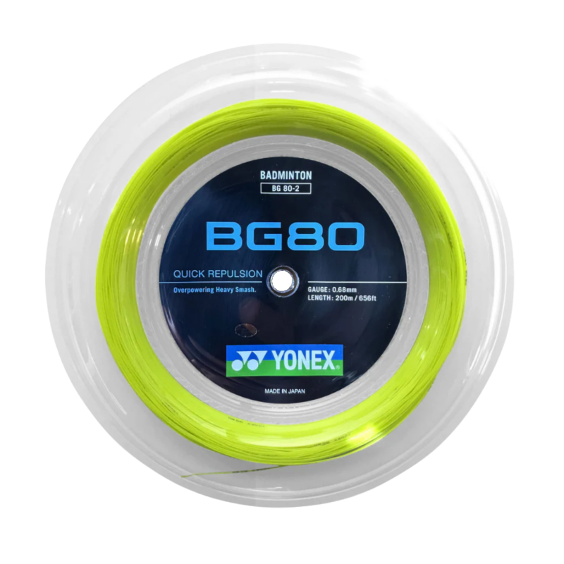 Roul Badminton YONEX BG-80 Yellow (200 Mts)