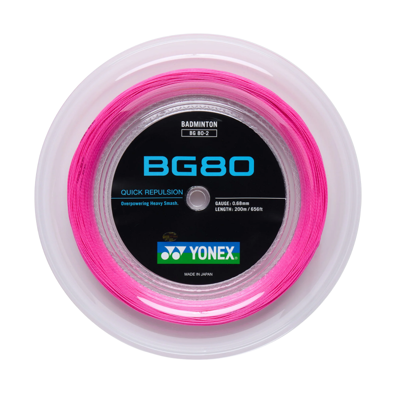 Bobina Badminton YONEX BG-80 Neon Pink (200 Mts)
