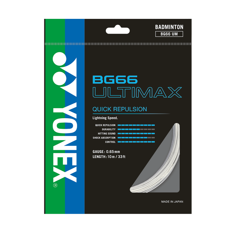 Cordaje Badminton YONEX BG-66 ULTIMAX White (10 Mts)