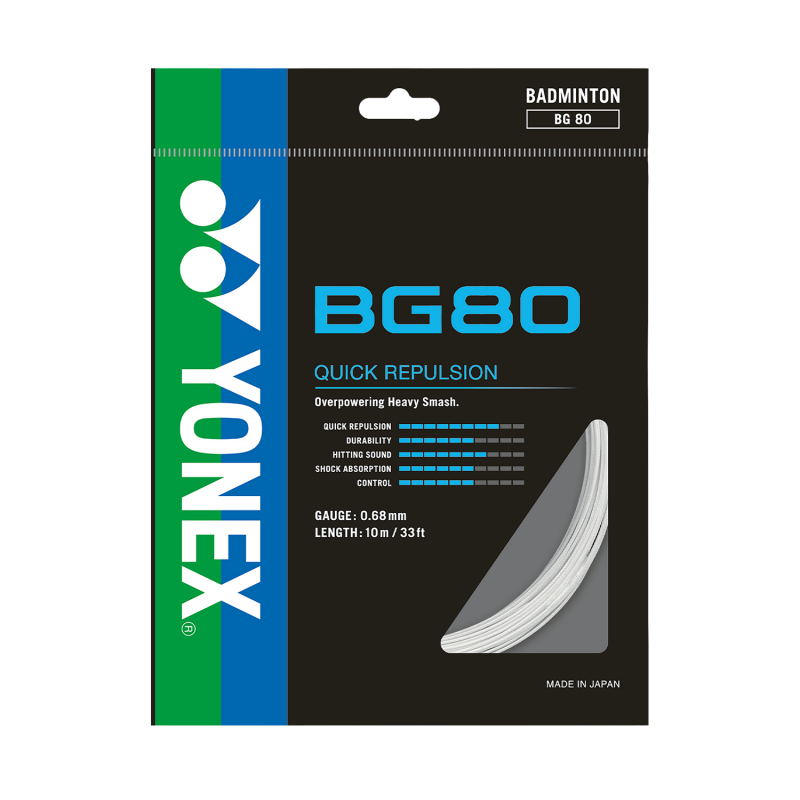 Badminton String YONEX BG-80 White (10 Mts)
