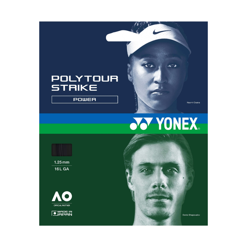 Cordas Tênis YONEX Poly Tour Strike 125 Black (12 Mts)