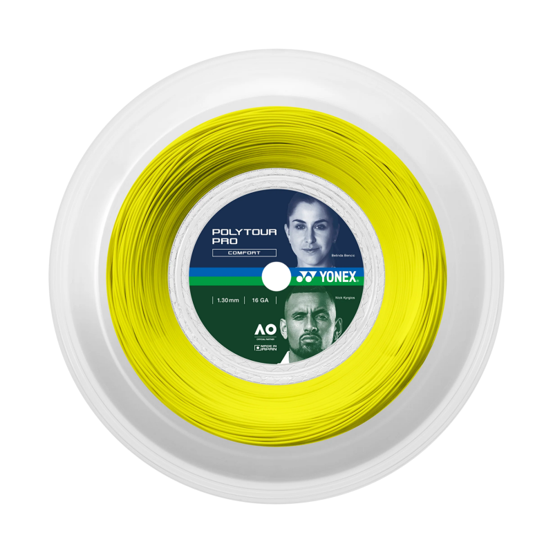 Roul Tennis YONEX Poly Tour Pro 130 Jaune (200 Mts)