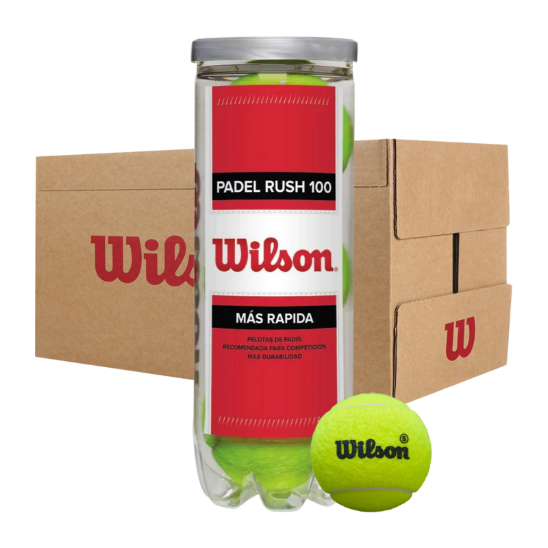 Padel Balls WILSON Padel Rush 100 Box (72 Balls)