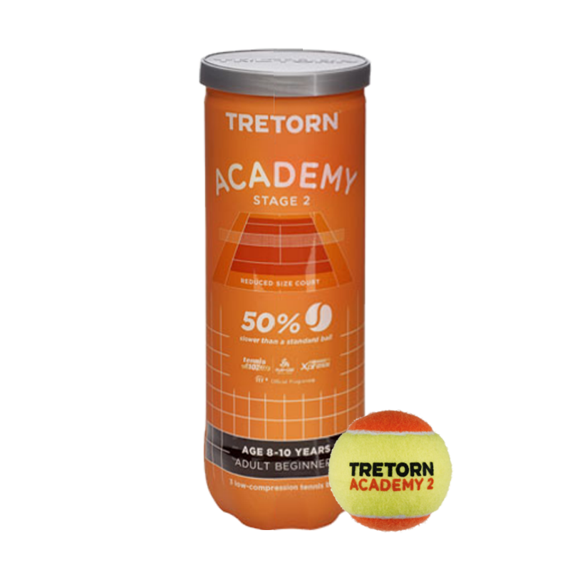Tubes Balles Tennis TRETORN Academy Orange (3 Balles)