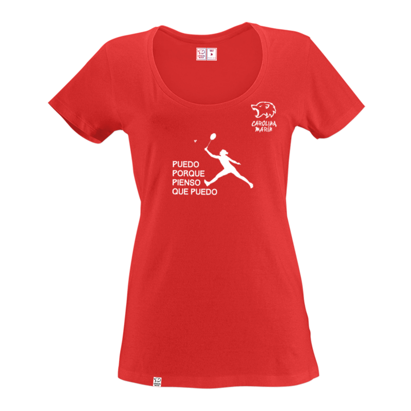 Camiseta Chica Carolina Marín - Silueta Puedo (Roja)
