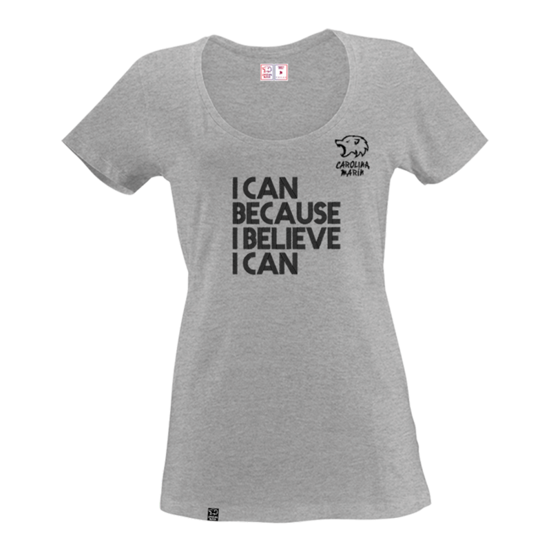 Camiseta Chica Carolina Marín - I can because I believe I can (Gris)