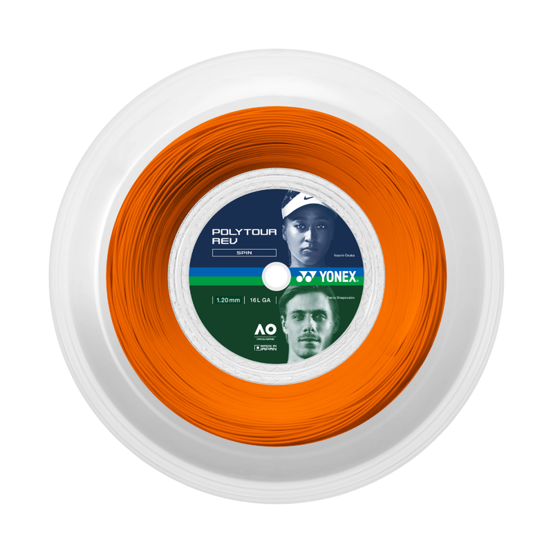 Rolo Tênis YONEX Poly Tour Rev 120 Bright Orange (200 Mts)