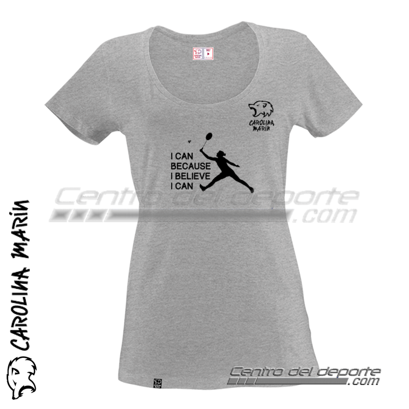 Camiseta Chica Carolina Marín - Silueta I can (Gris)