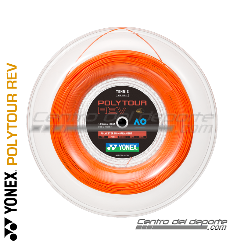 Bobina Tenis YONEX Poly Tour Rev 125 Bright Orange (200 Mts)