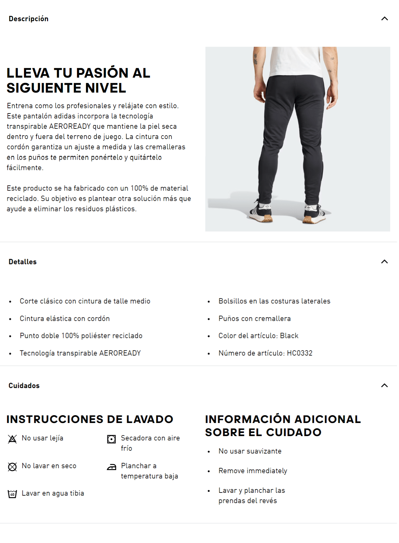 H57533 Pantalón ADIDAS ENTRADA 22 (Black)